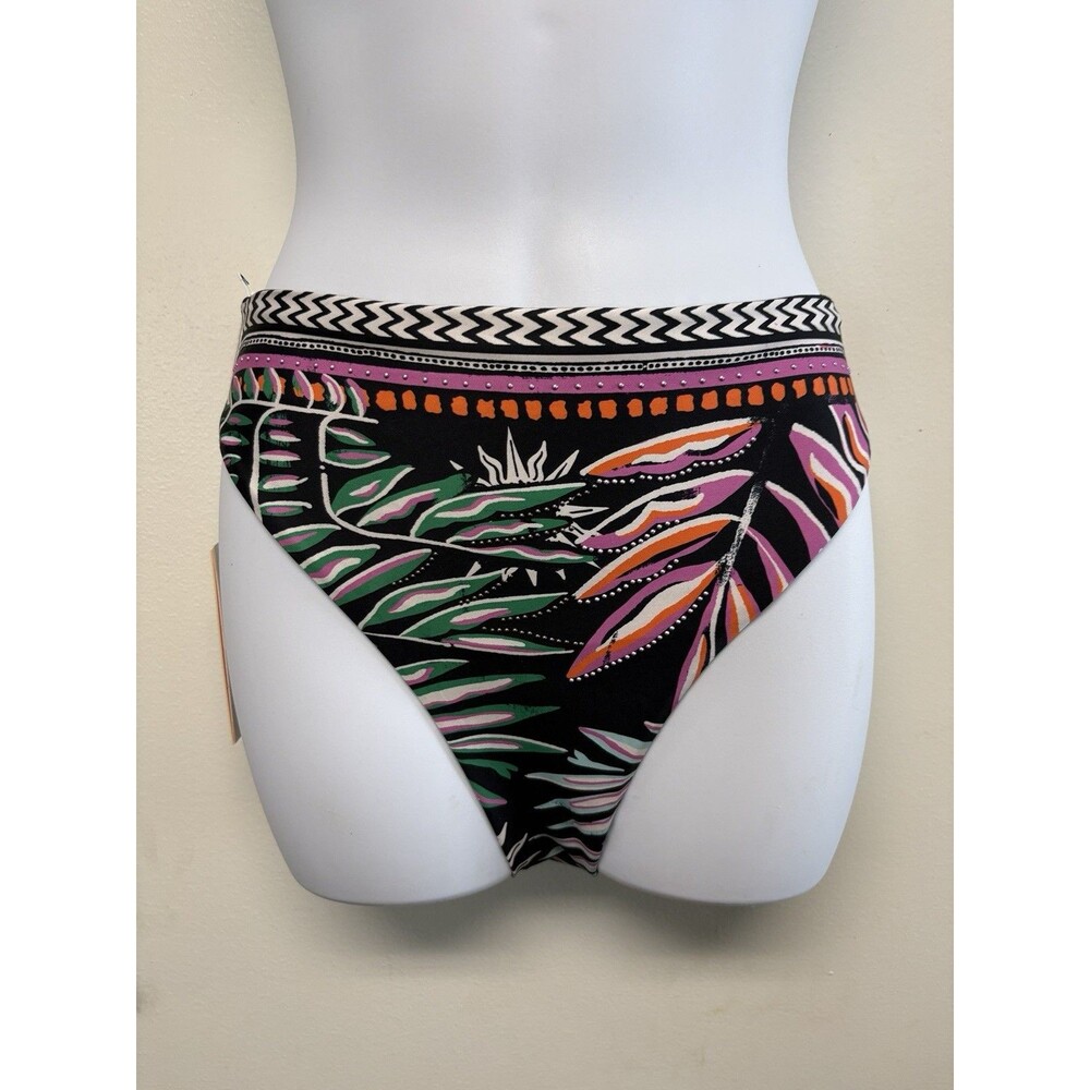 Maaji Jaguar Jungle Sully Bikini Bottom Women's MEDIUM Black High Rise UPS713